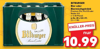 Kaufland BITBURGER Bier oder Biermischgetränk Ka. 20x0,5 L-Fl. Angebot