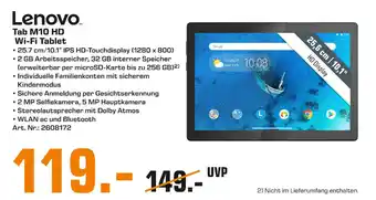 Saturn Lenovo Tab M10 HD WiFi Tablet Angebot