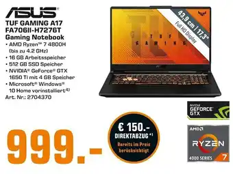 Saturn Asus TUF Gaming A17 FA706II-H7276T Gaming Notebook Angebot