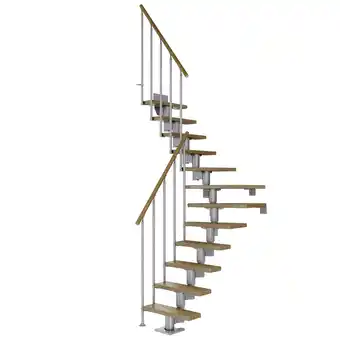 Hagebau Mittelholmtreppe dublin, eichenholz, 13 stufen, bis 315cm raumhöhe Angebot