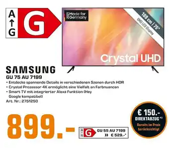 Saturn Samsung GU 75 AU 7199 Angebot