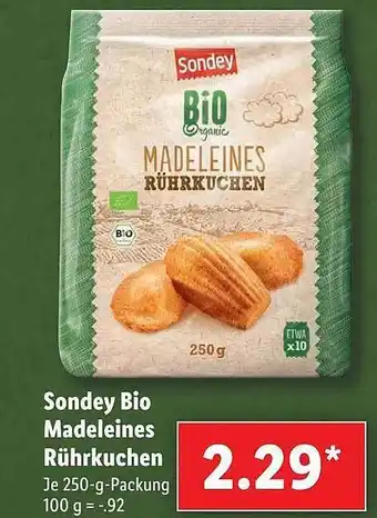 Lidl Sondey Bio Madeleines Rührkuchen Angebot