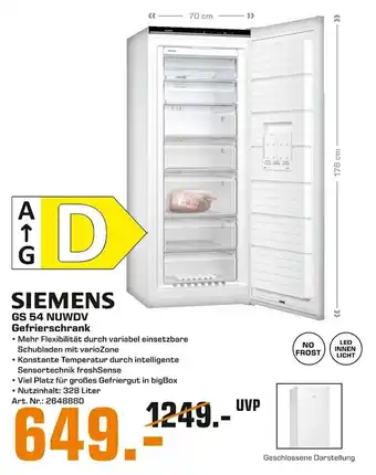 Saturn Siemens GS54NUWDV Gefrierschrank Angebot