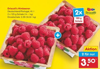 Netto Marken-Discount Driscoll's Himbeeren 2x125 g Schale Angebot