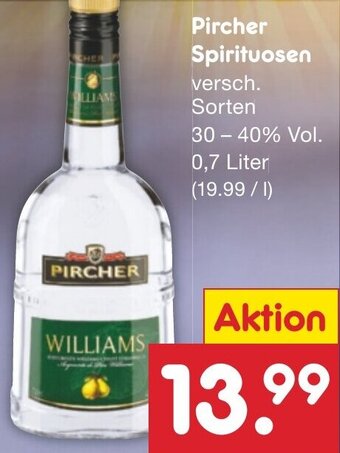 Netto Marken-Discount Pircher Spirituosen 0,7 Liter Angebot