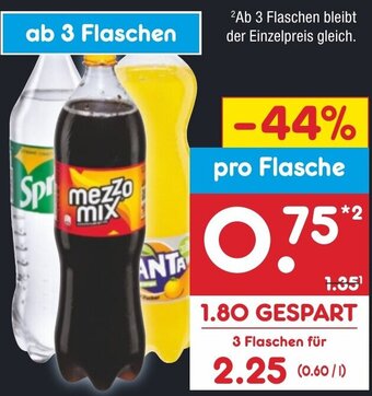 Netto Marken-Discount Sprite, Fanta, Mezzo Mix 3 Flaschen Angebot