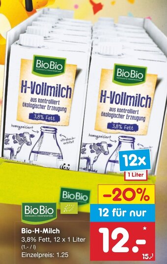 Netto Marken-Discount Bio-H-Milch 12x1 Liter Angebot