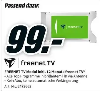 MediaMarkt Freenet TV Modul inkl. 12 Monate Angebot