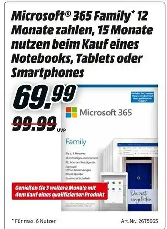 MediaMarkt Microsoft 365 Family Angebot