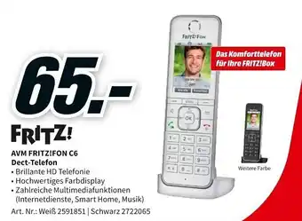 MediaMarkt AVM Fritz! Fon C6 Dect Telefon Angebot