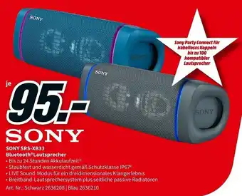 MediaMarkt Sony SRS-XB33 Bluetooth Lautsprecher Angebot