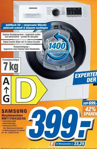 Expert Technomarkt Samsung Waschmaschine WW71T4543AE/EG Angebot