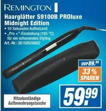 Expert Technomarkt Remington Haarglätter S9100B Proluxe Midnight Edition Angebot