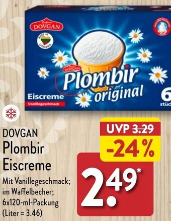 Aldi Nord DOVGAN Plombir Eiscreme 6x120 ml Packung Angebot