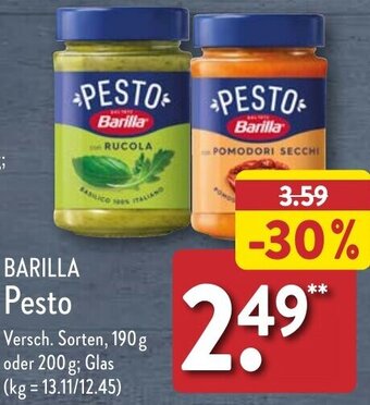 Aldi Nord BARILLA Pesto 190 g oder 200 g Angebot