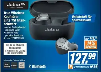 Expert Technomarkt Jabra True Wireless Kopfhörer Elite 75t titan schwarz Angebot