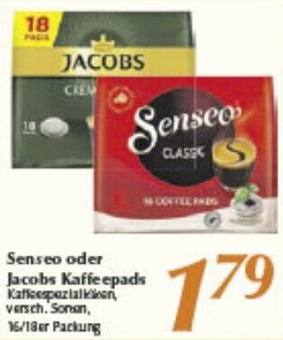 inkoop Senseo oder Jacobs Kaffeepads 16/18er Packung Angebot