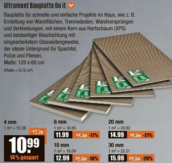 V Baumarkt Ultrament Bauplatte Do it 4 mm Angebot