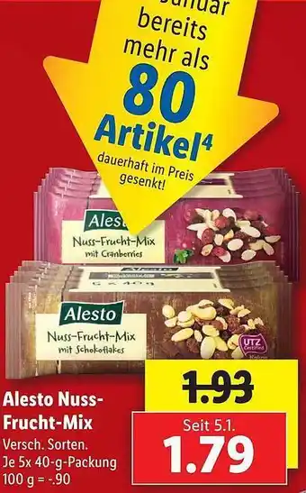 Lidl Alesto Nuss-Frucht-Mix Angebot