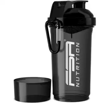 Decathlon Protein shaker 800ml mit pulverfach für cremige proteinshakes - schwarz Angebot
