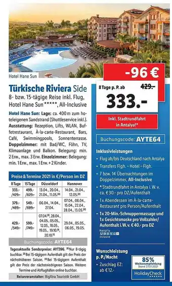 Lidl Türkische Riviera Side Angebot