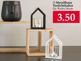 Woolworth Metallhaus Teelichthalter Gr. 9x6x14 cm Angebot