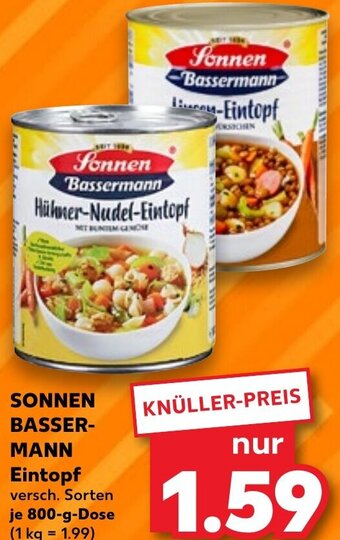 Kaufland SONNEN BASSERMANN Eintopf 800 g Dose Angebot