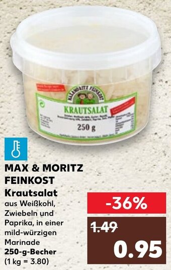 Kaufland MAX & MORITZ FEINKOST Krautsalat 250-g-Becher Angebot