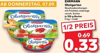 Kaufland EHRMANN Obstgarten 125-g-Becher Angebot