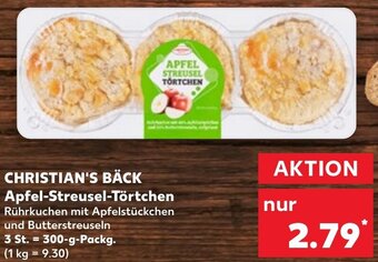 Kaufland CHRISTIAN'S BÄCK Apfel Streusel Törtchen 300 g Packg. Angebot