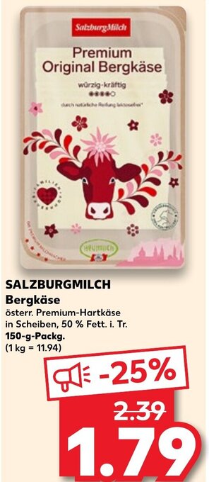 Kaufland SALZBURGMILCH Bergkäse 150 g Packg. Angebot