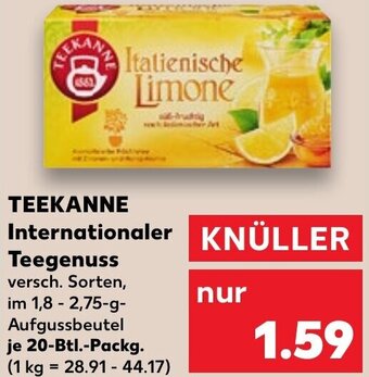 Kaufland TEEKANNE Internationaler Teegenuss 20 Btl. Packg. Angebot