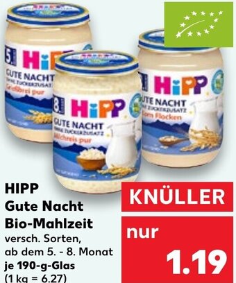 Kaufland HIPP Gute Nacht Bio-Mahlzeit 190-g-Glas Angebot