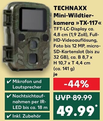 Kaufland TECHNAXX Mini Wildtierkamera TX-117 Angebot