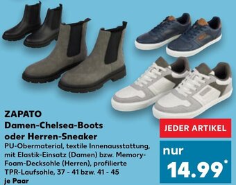 Kaufland ZAPATO Damen Chelsea Boots oder Herren Sneaker Angebot