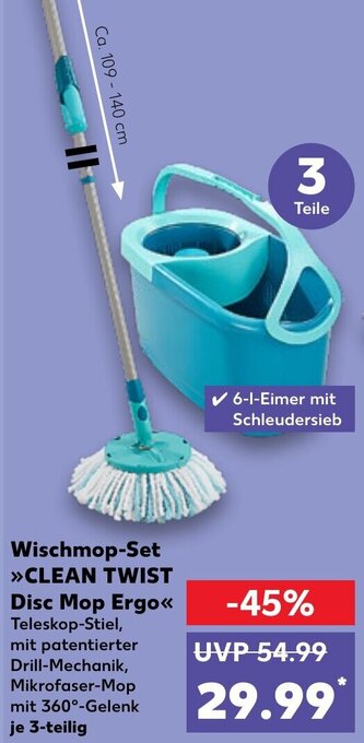 Kaufland LEIFHEIT Wischmop-Set CLEAN TWIST Disc Mop Ergo Angebot