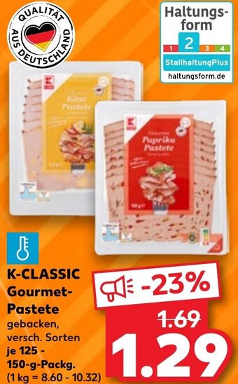Kaufland K-CLASSIC Gourmet Pastete 125-150 g Packg. Angebot