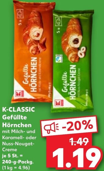 Kaufland K-CLASSIC Gefüllte Hörnchen 240 g Packg. Angebot