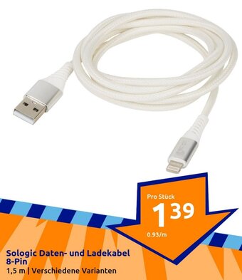 Action Sologic Daten und Ladekabel 8-Pin Angebot