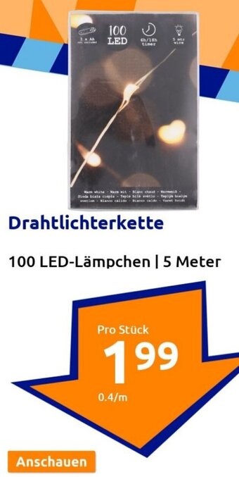 Action Drahtlichterkette 100 LED-Lämpchen | 5 Meter Angebot