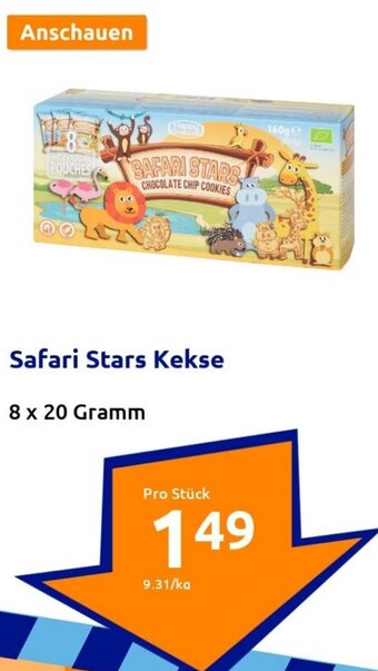 Action Safari Stars Kekse 8 x 20 Gramm Angebot