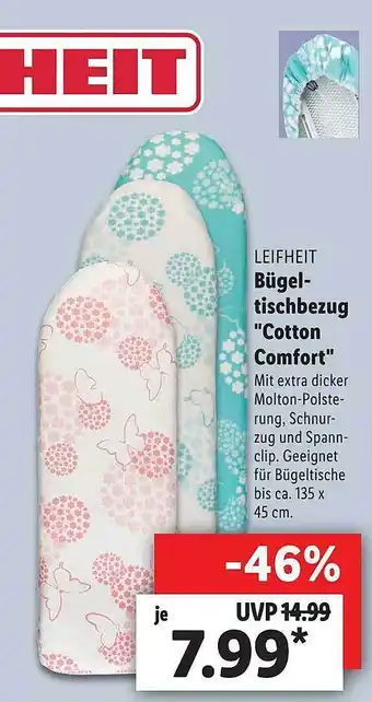 Lidl Bügeltischbezug" Cotton Comfort" Angebot