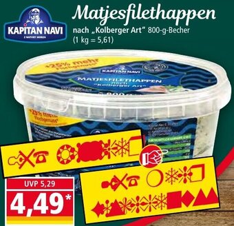 Norma KAPITAN NAVI Matjesfilethappen 800 g Becher Angebot