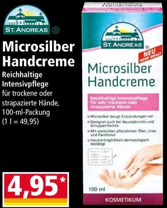 Norma ST. ANDREAS Microsilber Handcreme 100 ml Packung Angebot