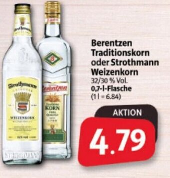 Markant Markt Berentzen Traditionskorn oder Strothmann Weizenkorn 32/30 % Vol. 0,7l Angebot