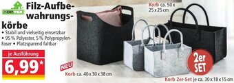 Norma TOPTEX Filz-Aufbewahrungskörbe Angebot