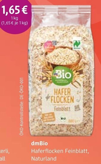 dm drogerie dmBio Haferflocken Feinblatt, Naturland 1 kg Angebot