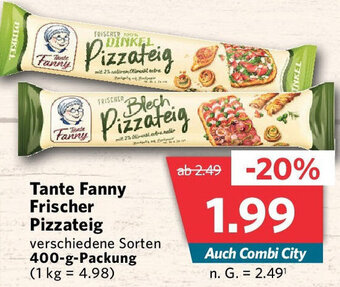 Combi Tante Fanny Frischer Pizzateig 400 g Packung Angebot