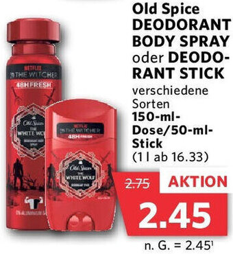 Combi Old Spice DEODORANT BODY SPRAY! oder DEODORANT STICK 150-ml-Dose/50-ml-Stick Angebot