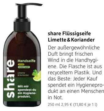 dm drogerie share Flüssigseife Limette & Koriander 250 ml Angebot